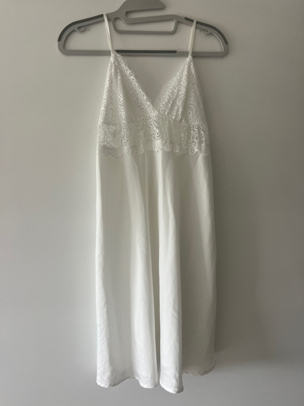 Lace-Trim White Slip Dress - Women's Intimates